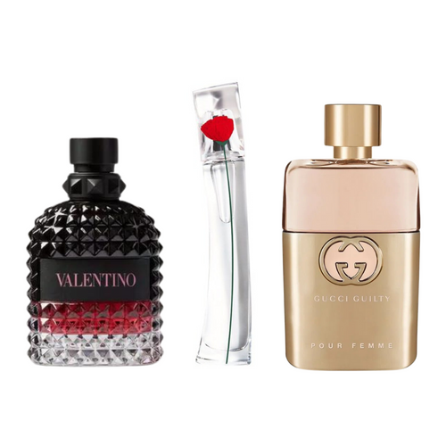 KIT CON 3 PERFUMES: Gucci Guilty, Valentino Intense, Flower By Kenzo (Eau de Parfum)