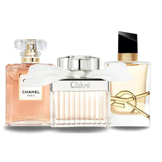 KIT CON 3 PERFUMES: Chanel COCO MADEMOISELLE, Yves Saint Laurent LIBRE, CHLOÉ (Eau de Parfum)